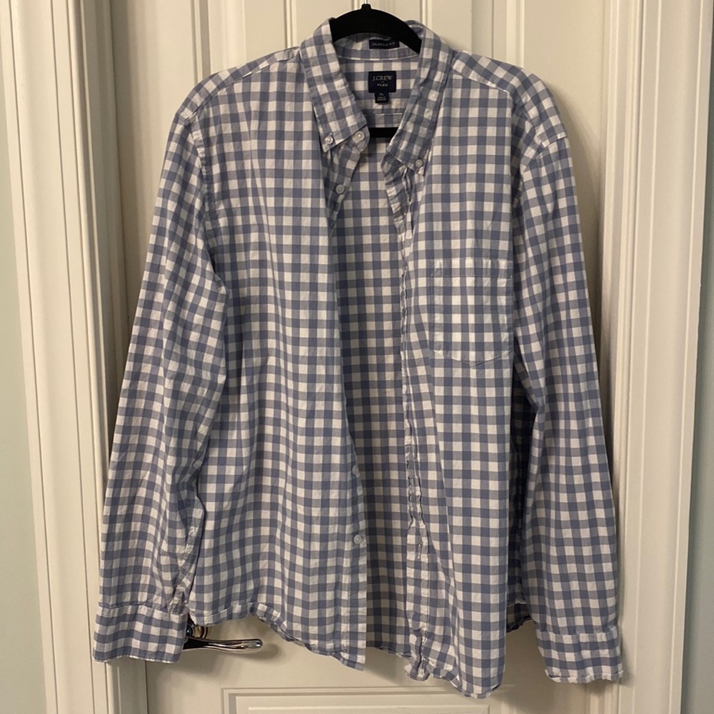 Blue gingham button-up